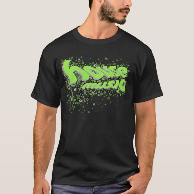 Huset cirklar - grönt/grå färg t shirt (Framsida)
