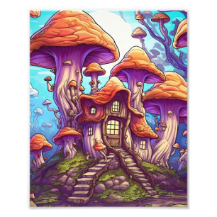 Huset Fantasy Mushroom Fototryck