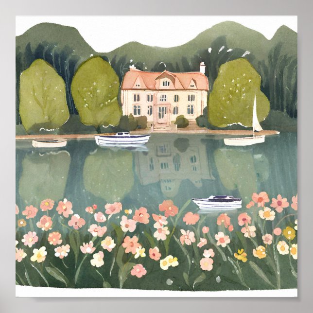 Huset i bergen vid Sjö Poster (Framsidan)
