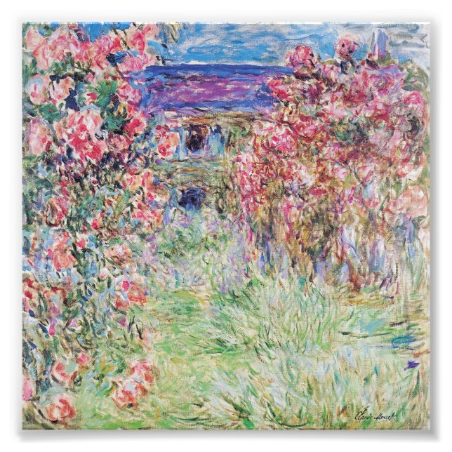 Huset i ro-trädgården av Claude Monet. Fototryck (Framsidan)