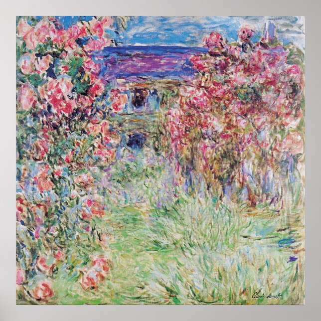 Huset i ro-trädgården av Claude Monet. Poster (Framsidan)