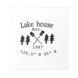 Huset i sjö. Datumårskoordinater lägga till anpass Anteckningsblock