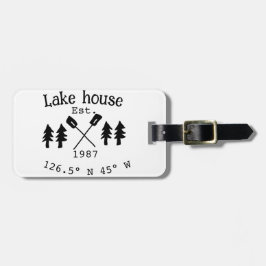 Huset i sjö. Datumårskoordinater lägga till anpass Bagagebricka