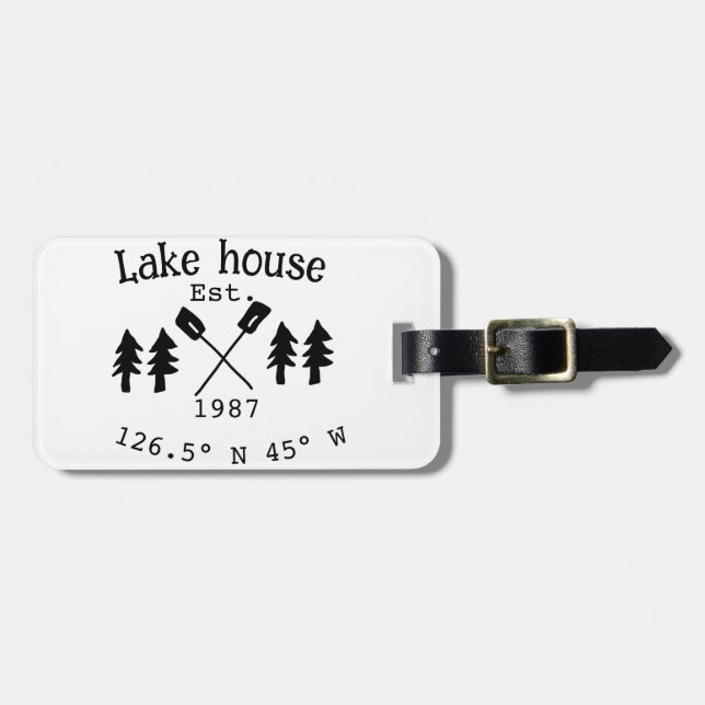 Huset i sjö. Datumårskoordinater lägga till anpass Bagagebricka (Horisontell Framsida)