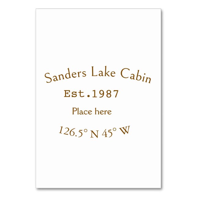 Huset i sjö. Datumårskoordinater lägga till anpass Bordsnummer (Framsidan)