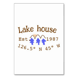 Huset i sjö. Datumårskoordinater lägga till anpass Bordsnummer