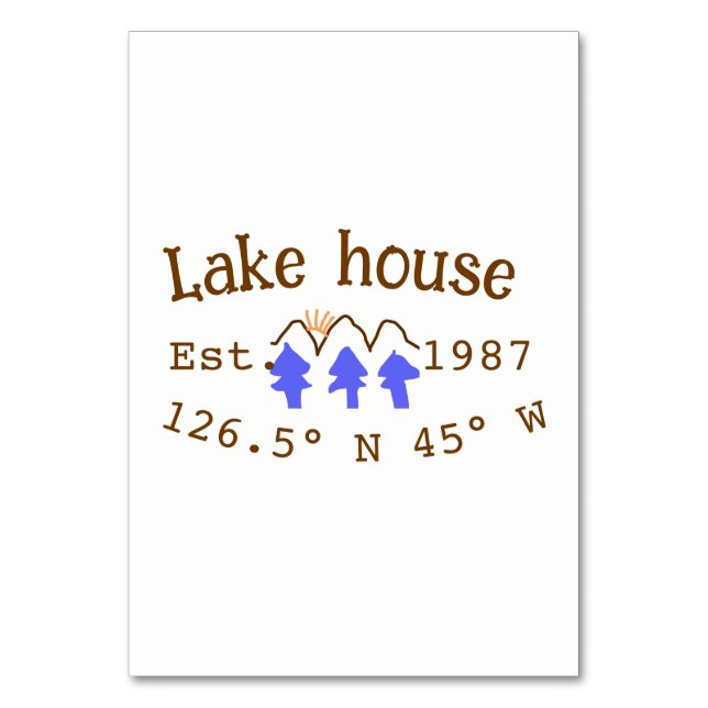 Huset i sjö. Datumårskoordinater lägga till anpass Bordsnummer (Framsidan)