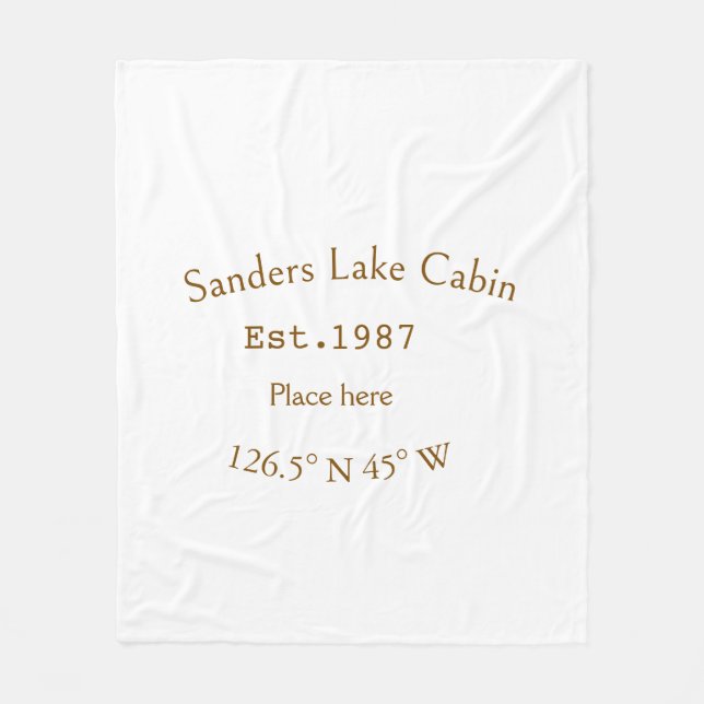 Huset i sjö. Datumårskoordinater lägga till anpass Fleecefilt (Framsidan)