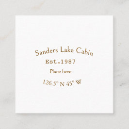 Huset i sjö. Datumårskoordinater lägga till anpass Fyrkantigt Visitkort