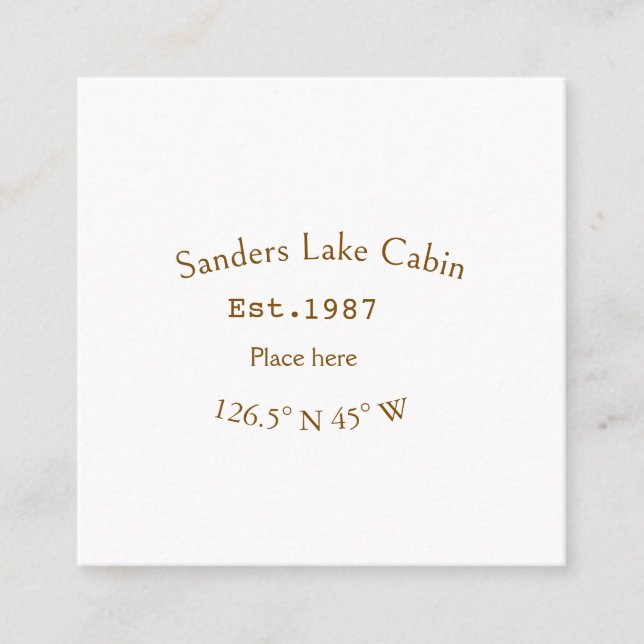 Huset i sjö. Datumårskoordinater lägga till anpass Fyrkantigt Visitkort (Framsida)
