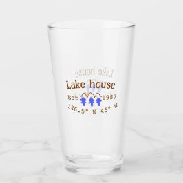 Huset i sjö. Datumårskoordinater lägga till anpass Glaskopp