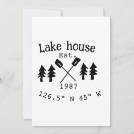 Huset i sjö. Datumårskoordinater lägga till anpass Inbjudningar