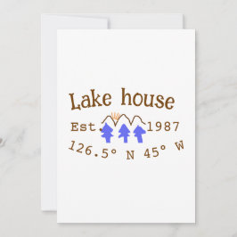 Huset i sjö. Datumårskoordinater lägga till anpass Inbjudningar