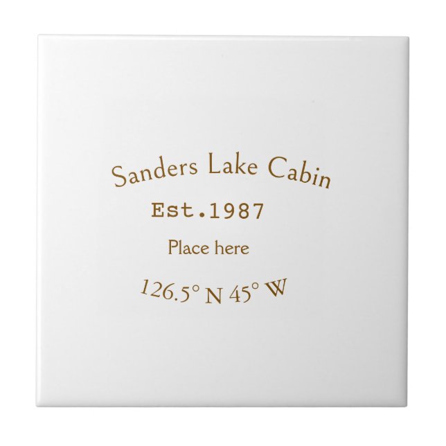 Huset i sjö. Datumårskoordinater lägga till anpass Kakelplatta (Framsidan)