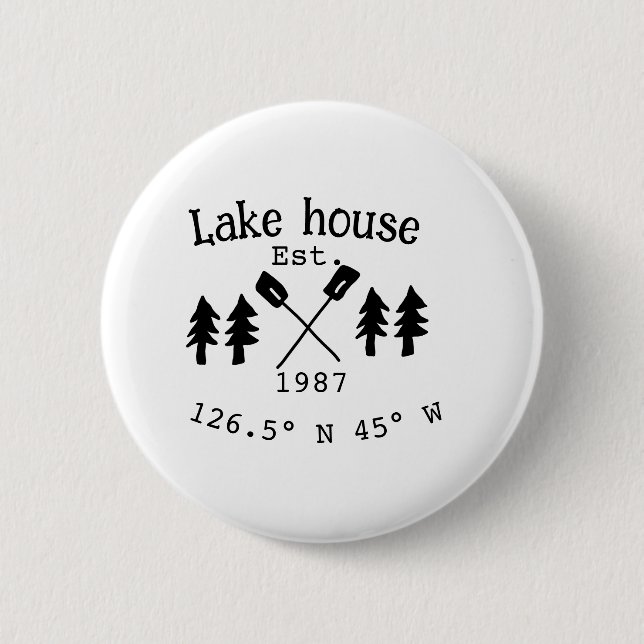 Huset i sjö. Datumårskoordinater lägga till anpass Knapp (Framsida)