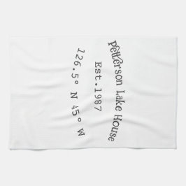 Huset i sjö. Datumårskoordinater lägga till anpass Kökshandduk