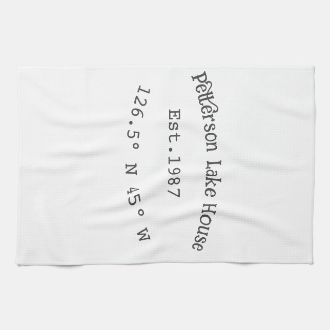 Huset i sjö. Datumårskoordinater lägga till anpass Kökshandduk (Horisontell)