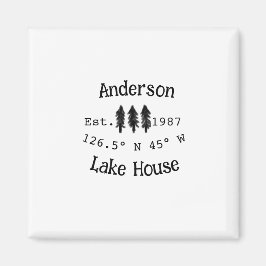 Huset i sjö. Datumårskoordinater lägga till anpass Magnet