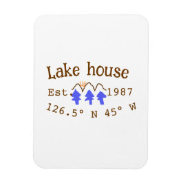Huset i sjö. Datumårskoordinater lägga till anpass Magnet