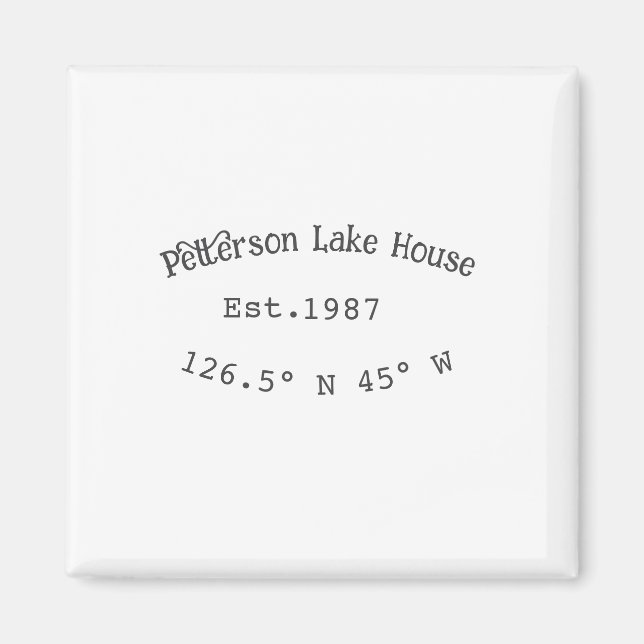 Huset i sjö. Datumårskoordinater lägga till anpass Magnet (Framsidan)