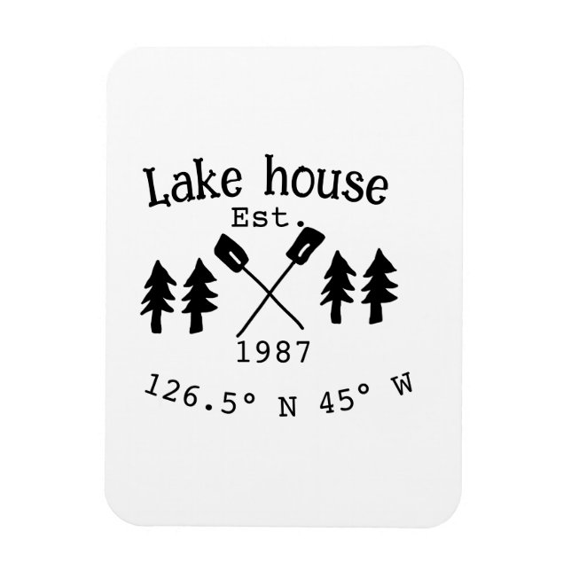 Huset i sjö. Datumårskoordinater lägga till anpass Magnet (Vertikal)