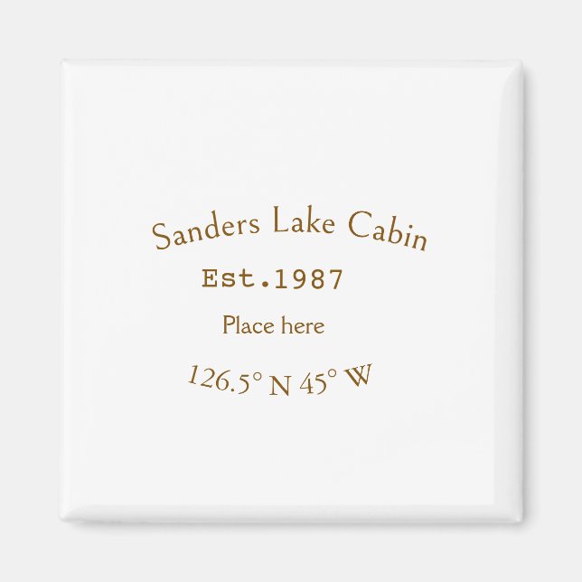 Huset i sjö. Datumårskoordinater lägga till anpass Magnet (Framsidan)