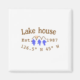 Huset i sjö. Datumårskoordinater lägga till anpass Magnet