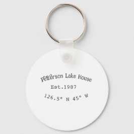 Huset i sjö. Datumårskoordinater lägga till anpass Nyckelring
