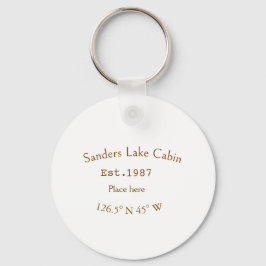 Huset i sjö. Datumårskoordinater lägga till anpass Nyckelring