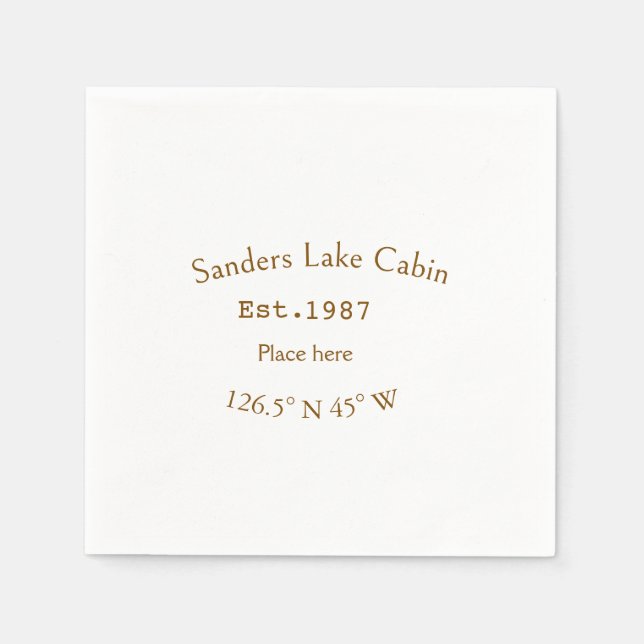 Huset i sjö. Datumårskoordinater lägga till anpass Pappersservett (Framsidan)