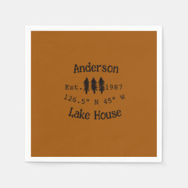 Huset i sjö. Datumårskoordinater lägga till anpass Pappersservett