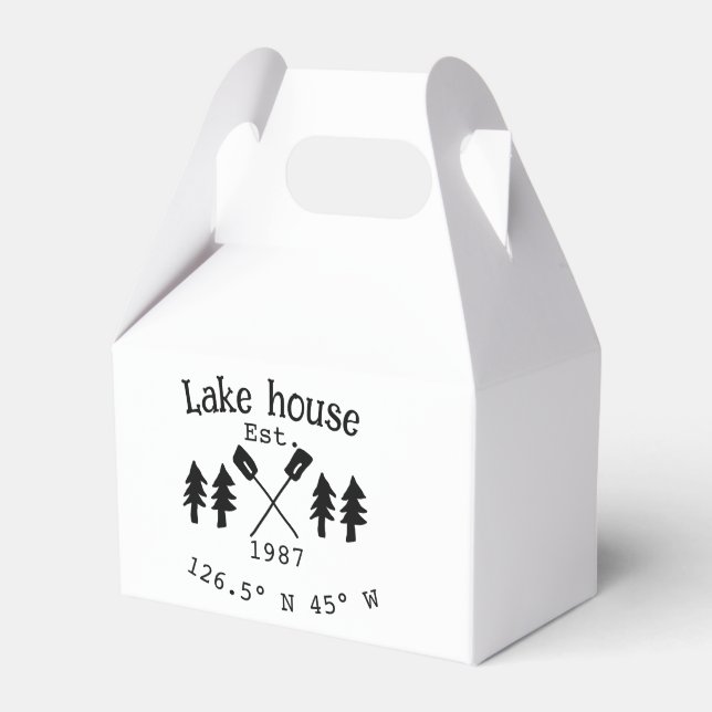 Huset i sjö. Datumårskoordinater lägga till anpass Presentaskar (Framsidan Sidan)