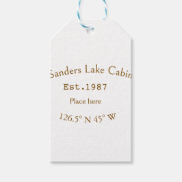 Huset i sjö. Datumårskoordinater lägga till anpass Presentetikett