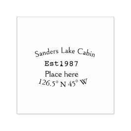 Huset i sjö. Datumårskoordinater lägga till anpass Självfärgande Stämpel