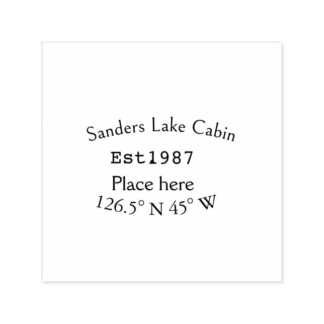 Huset i sjö. Datumårskoordinater lägga till anpass Självfärgande Stämpel (Design)