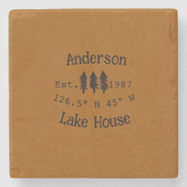 Huset i sjö. Datumårskoordinater lägga till anpass Stenunderlägg