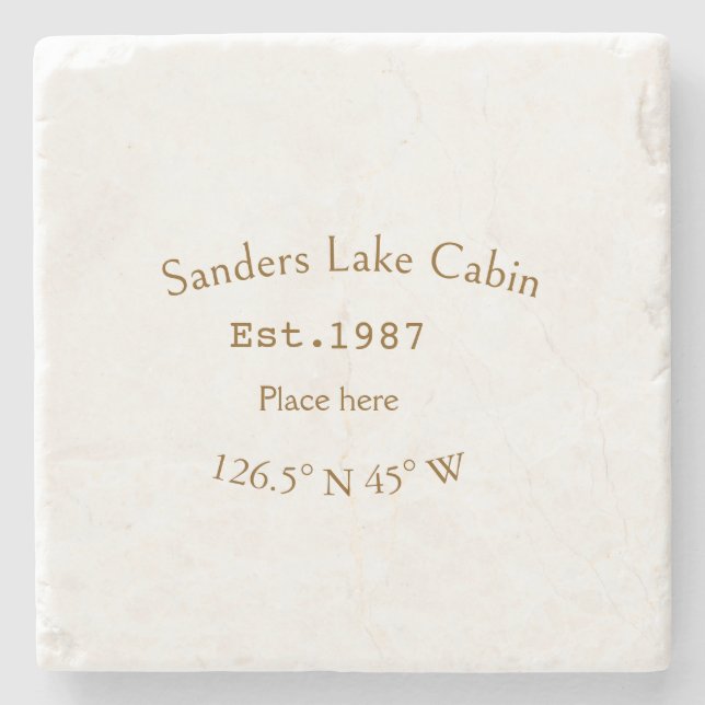 Huset i sjö. Datumårskoordinater lägga till anpass Stenunderlägg (Framsidan)