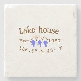 Huset i sjö. Datumårskoordinater lägga till anpass Stenunderlägg