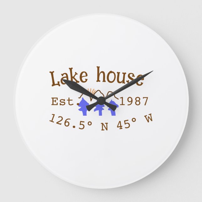 Huset i sjö. Datumårskoordinater lägga till anpass Stor Klocka (Framsida)