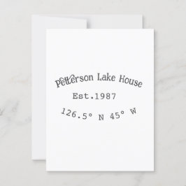 Huset i sjö. Datumårskoordinater lägga till anpass Vykort