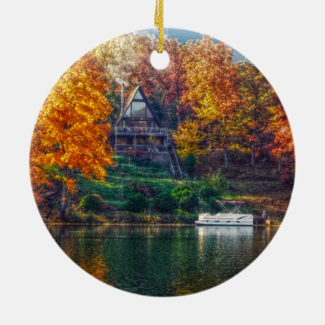 Huset i Sjö Julgransprydnad Keramik (Baksidan)