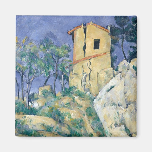 Huset med Cracks Walls Paul Cezanne Post Imp Magnet (Framsidan)