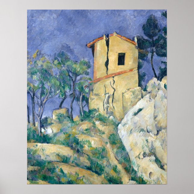 Huset med Cracks Walls Paul Cezanne Post Imp Poster (Framsidan)
