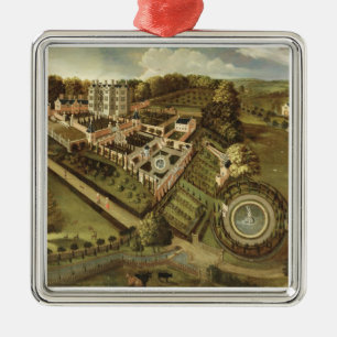 Huset och trädgården av Llanerch Hall, Denbighsh Julgransprydnad Metall