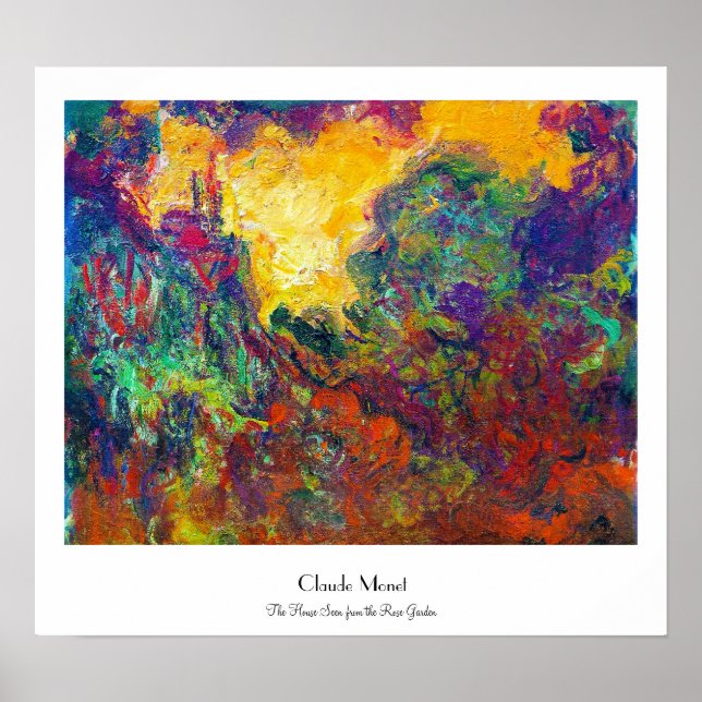 Huset såg från Ro Garden Claude Monet Poster (Framsidan)