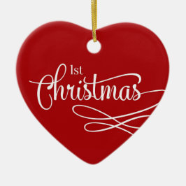 Husets första jul julgransprydnad keramik