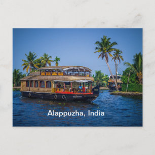 Husfartyg i Kerala, Indien Vykort