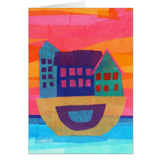 Husfartyg med meddelandet hälsningskort