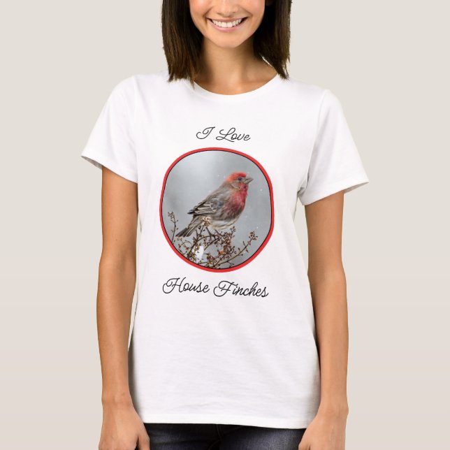 Husfink i snö - Originalfotografi T Shirt (Framsida)