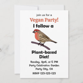 Husfink Jag Följer Växtbaserad Kost Veganfest Inbjudningar